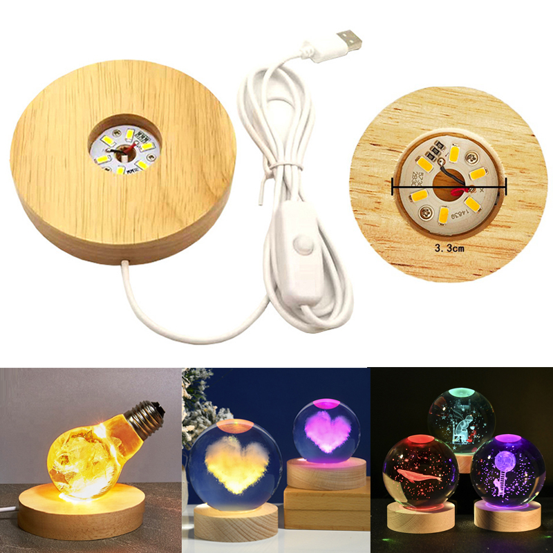 Resin Art Stand - Wyświetlacz z żywicy Okrągłe drewno Kolorowe