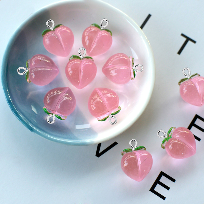 Resin Art Engagement - 10 szt. Nowe Przezroczyste Brzoskwiniowe Płaskie
