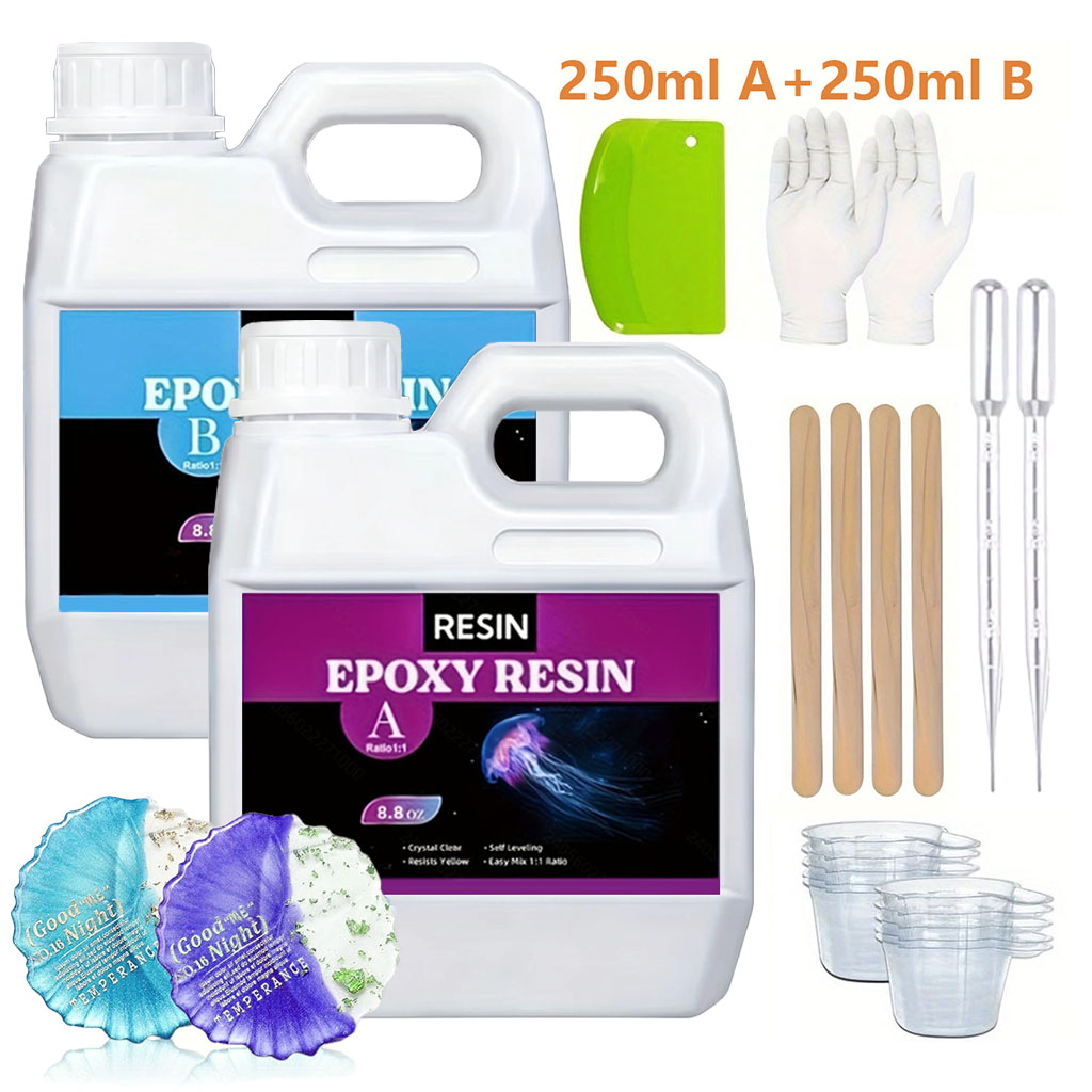 Resin Art Supplies - Zestaw żywicy epoksydowej o pojemności 125ml/250ml,