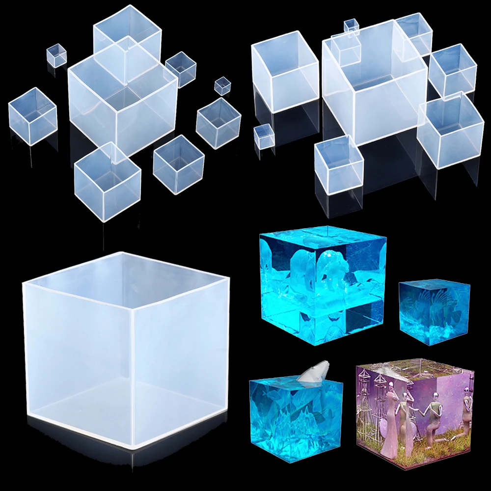 Resin Art Cube - Formy silikonowe w kształcie kostki, duże,