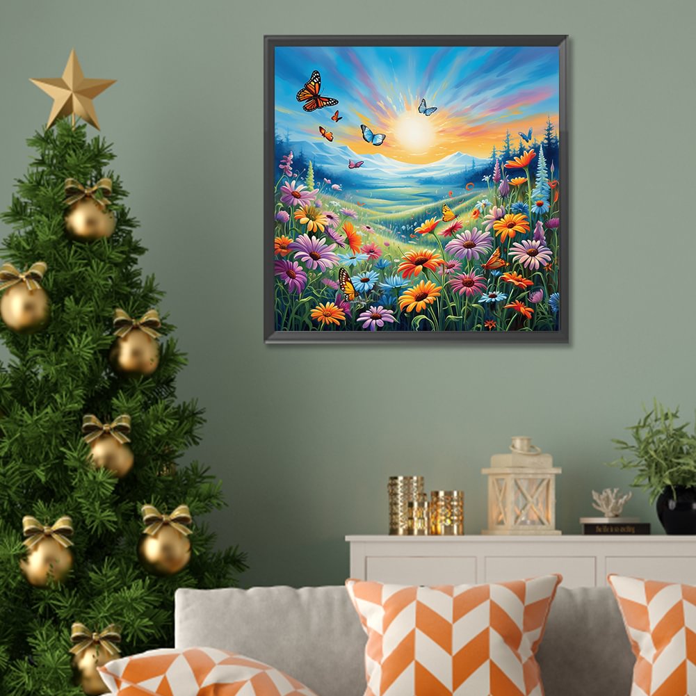 Resin Art Flowers - Diamentowe Malowanie Rodzinne Słodkie Jelenie Kwiaty