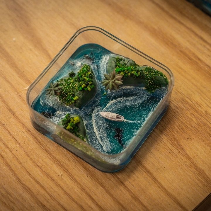 Ręcznie robiona mikro-wyspa z  – Resin Art Gift For Birthday recenzja i cena