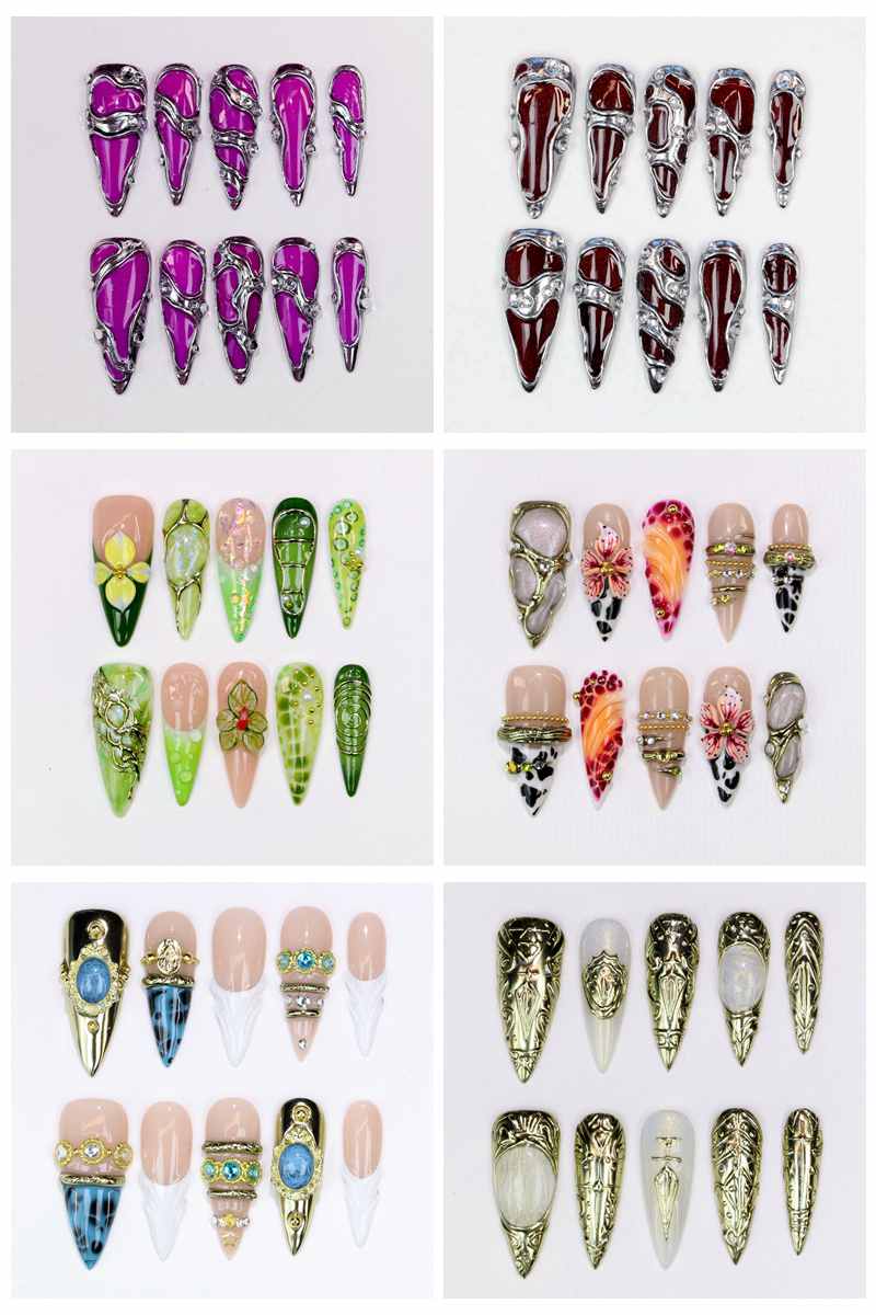 10 szt. Długie sztuczne paznok – Resin Art Flowers recenzja i cena