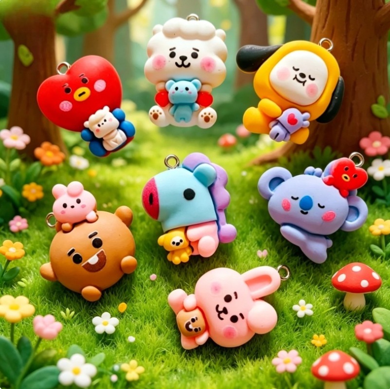 7 szt. BT21 Żywiczne Charmsy z – Resin Art Supplies recenzja i cena