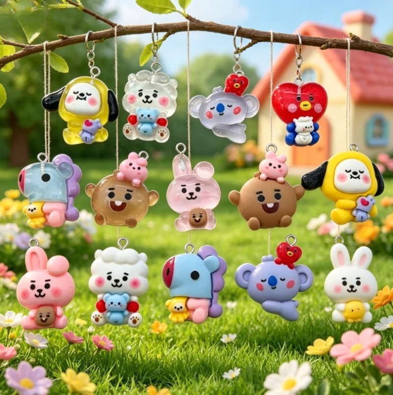 7 szt. BT21 Żywiczne Charmsy z – Resin Art Supplies recenzja i cena