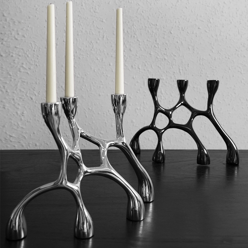 Srebrne, nieregularne świeczni – Resin Art Stand recenzja i cena